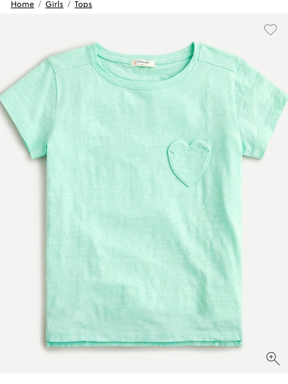 Crewcuts heart pocket tee in light aqua